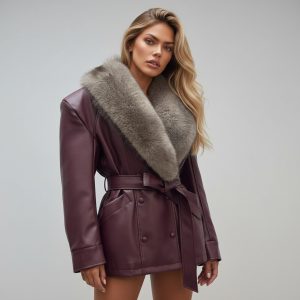 Дамско кожено яке –ÉCLAT D’HIVER- GY- PU12317
