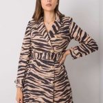 Дамско палто в черен и бежов цвят – модел EM-PL-22215.55