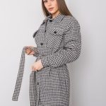Дамско палто в бял и черен цвят – модел LK-PL-508342.98P