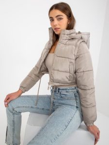 Дамско яке в тъмнобежов цвят – модел NM-KR-D2-3869.13P