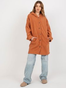Дамско палто в тъмнооранжев цвят – модел RV-PL-8449.98P