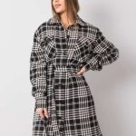 Дамско палто в черен и бял цвят – модел LK-PL-508342-2.68