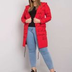 Дамска наметка в червен цвят – модел RV-NA-6892.11P