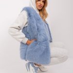 Дамски елек в син цвят – модел AT-KZ-2368.00P