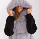Дамски елек в сив цвят – модел AT-KZ-2379.96P